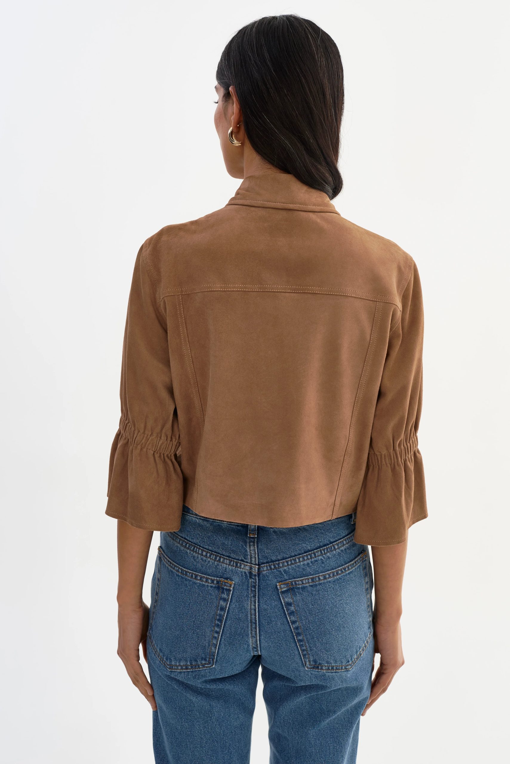 Carolina Suede Ruffle Sleeve Jacket - Image 8