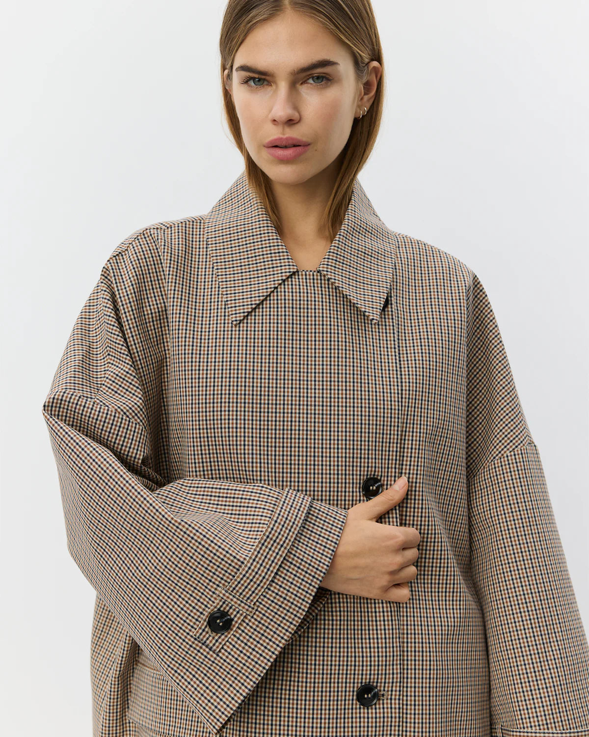Selina Oversize Check Jacket - Image 5